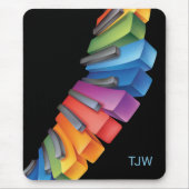 Farbige RegenbogenTastatur mit Monogramm Mousepad (Vorne)