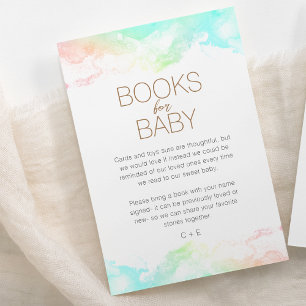 Farbige Regenbogenwolken Baby Shower Bücher Für Ba Begleitkarte