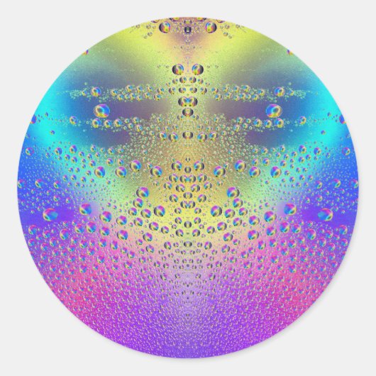 Farbige Regenfälle Runder Aufkleber (Vorderseite)