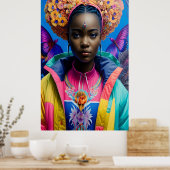 Farbige Regenmantelprinzessin Poster (Küche)