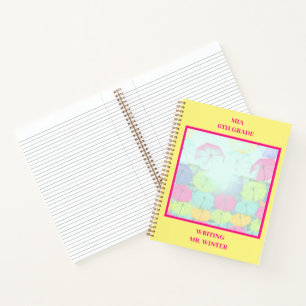 Farbige Regenschirme Klasse Schüler  Notizblock