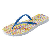 Farbige Regentropfen Regenbogenstreifen FlipFlops Badesandalen (Schrägansicht)