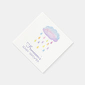 Farbige Regentropfen und Sprinkles Babydusche Serviette (Ecke)