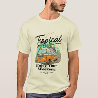 Farbige Reise-Strand-T-Shirt-Design T-Shirt
