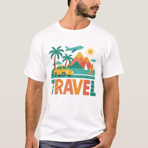 Farbige Reise Urlaub Abenteuer T-Shirt