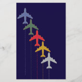 farbige Reiseflugzeuge Briefpapier (Vorderseite)