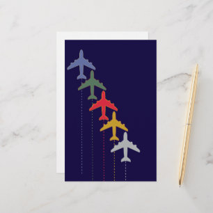 farbige Reiseflugzeuge Briefpapier