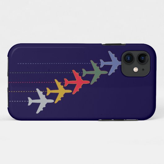 farbige Reiseflugzeuge Case-Mate iPhone Hülle (Rückseite (Horizontal))