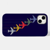 farbige Reiseflugzeuge Case-Mate iPhone Hülle (Rückseite (Horizontal))