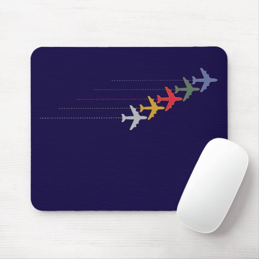 farbige Reiseflugzeuge Mousepad (Mit Mouse)