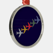 farbige Reiseflugzeuge Ornament Aus Metall (Rechts)