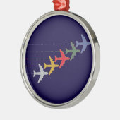 farbige Reiseflugzeuge Ornament Aus Metall (Links)