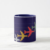 farbige Reiseflugzeuge Tasse (Zentrum)