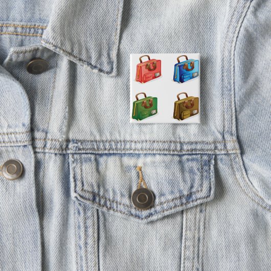 Farbige Reisekoffer-Kollektion Button (Beispiel)