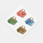 Farbige Reisekoffer-Kollektion Serviette (Ecke)