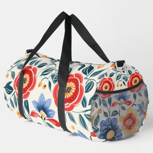 Farbige Reisetasche mit kräftigem Rot Duffle Bag (Rechte Ecke)
