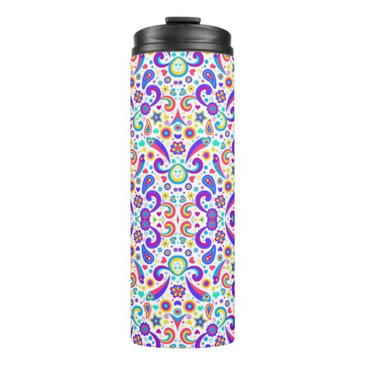 Farbige Reisetasche mit lebendigen Thermosbecher (Vorderseite)