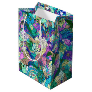 Farbige Reto-Blume Mittlere Geschenktüte