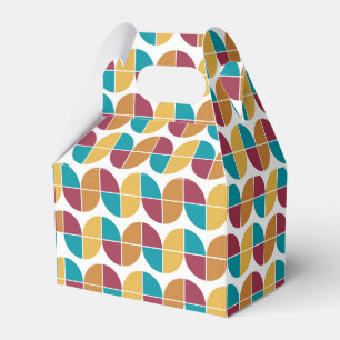 Farbige Retro-70er-Jahre Vintage-Geometrie-Muster Geschenkschachtel