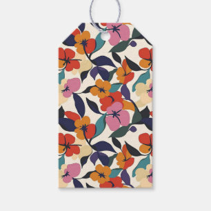 Farbige Retro Abstrakt florale Gemustert Geschenkanhänger