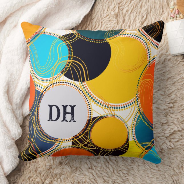 Farbige Retro-Abstrakte Punkte Persönliche Gestalt Kissen (Decke)