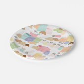 Farbige Retro-Backhilfsmittel Pappteller (Schrägansicht)