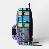 Farbige Retro-Blöcke Bedruckter Rucksack (Rechts)