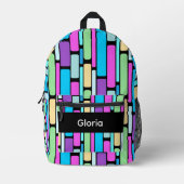 Farbige Retro-Blöcke Bedruckter Rucksack (Vorderseite)