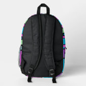 Farbige Retro-Blöcke Bedruckter Rucksack (Rückseite)