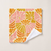 Farbige Retro-Blume Badhandtuch Set (Waschlappen)