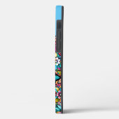 Farbige Retro-Blume Blau Rosa Weiß Case-Mate iPhone Hülle (Rückseite / Links)