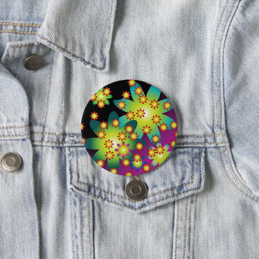 Farbige Retro-Blume Button (Beispiel)