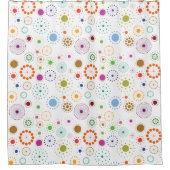 Farbige Retro-Blume Crop-Circle Hippie Duschvorhang (Vorderseite)