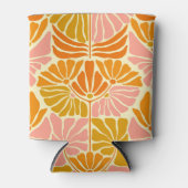 Farbige Retro-Blume Dosenkühler (Vorderseite)