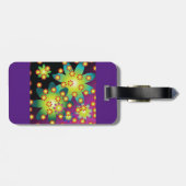 Farbige Retro-Blume Gepäckanhänger (Rückseite horizontal)