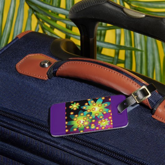 Farbige Retro-Blume Gepäckanhänger