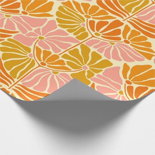 Farbige Retro-Blume Geschenkpapier (Ecke)