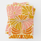 Farbige Retro-Blume Geschenkpapier Set (Beispiel)