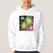 Farbige Retro-Blume Hoodie (Vorderseite)