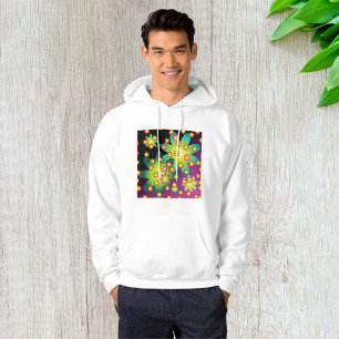Farbige Retro-Blume Hoodie