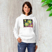 Farbige Retro-Blume Hoodie