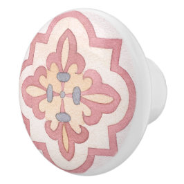 Farbige Retro-Blume in Aquarell für Küchenrosa Keramikknauf