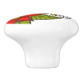 Farbige Retro-Blume Keramikknauf (Seitenansicht)