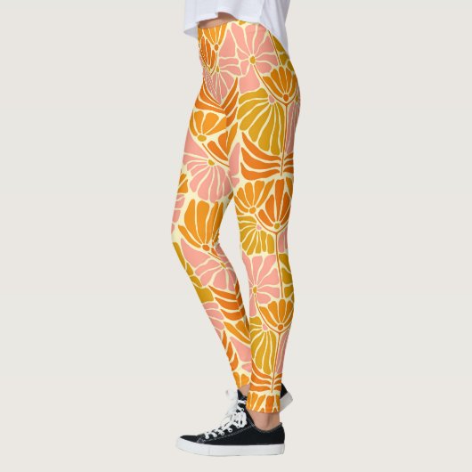 Farbige Retro-Blume Leggings (Links)
