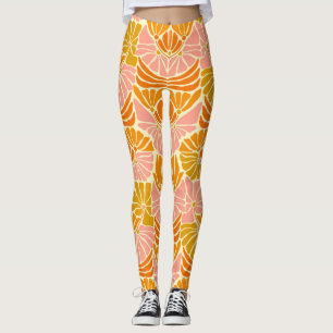 Farbige Retro-Blume Leggings