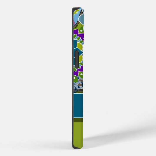 Farbige Retro-Blume mit Monogramm Case-Mate iPhone Hülle (Rückseite / Rechts)