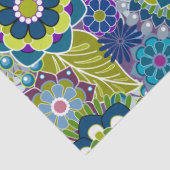 Farbige Retro-Blume mit Monogramm Seidenpapier (Detail)