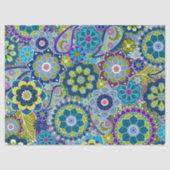 Farbige Retro-Blume mit Monogramm Seidenpapier (Vorderseite)