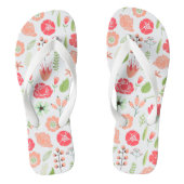Farbige Retro-Blume Muster 2 Badesandalen (Fußbett)