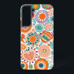 Farbige Retro-Blume Muster 3a Samsung Galaxy Hülle<br><div class="desc">Coole,  stilisierte Retro-Blume mit nahtlosen Mustern.</div>